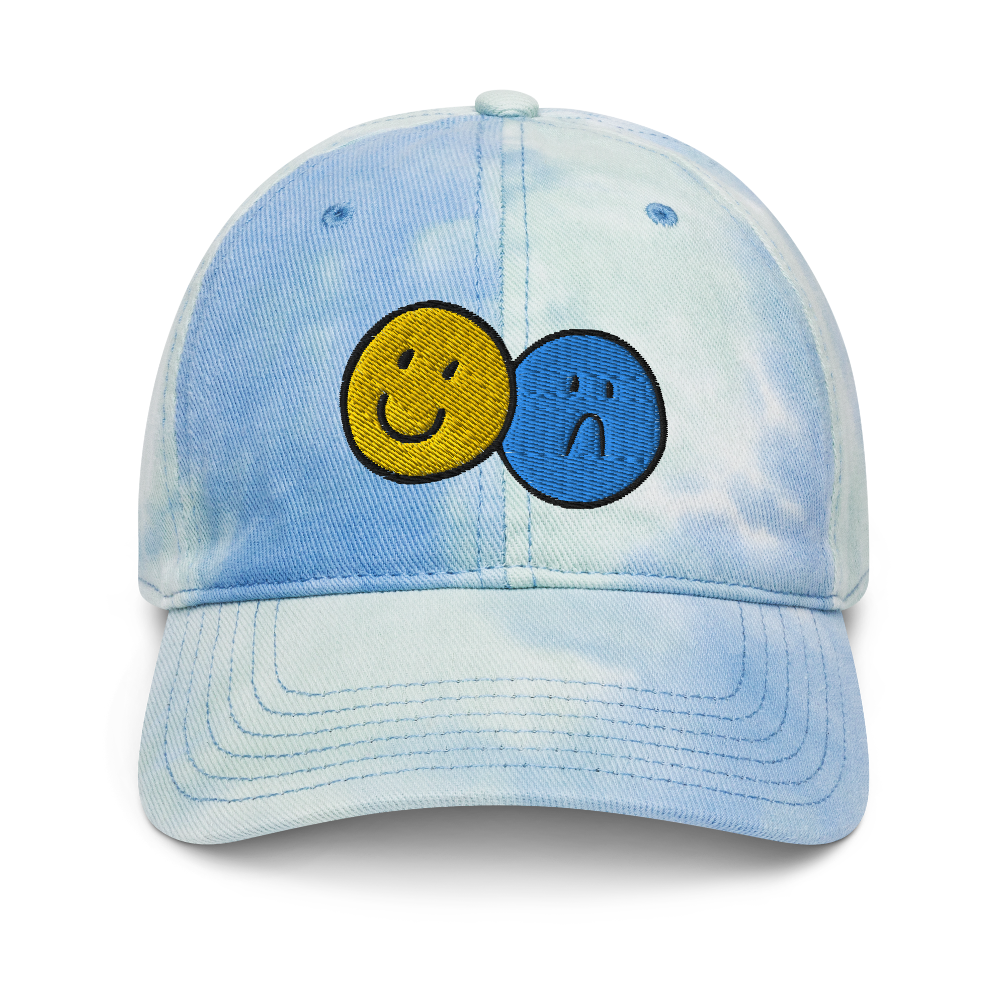 Happy/Sad Tie-Dye Baseball Hat