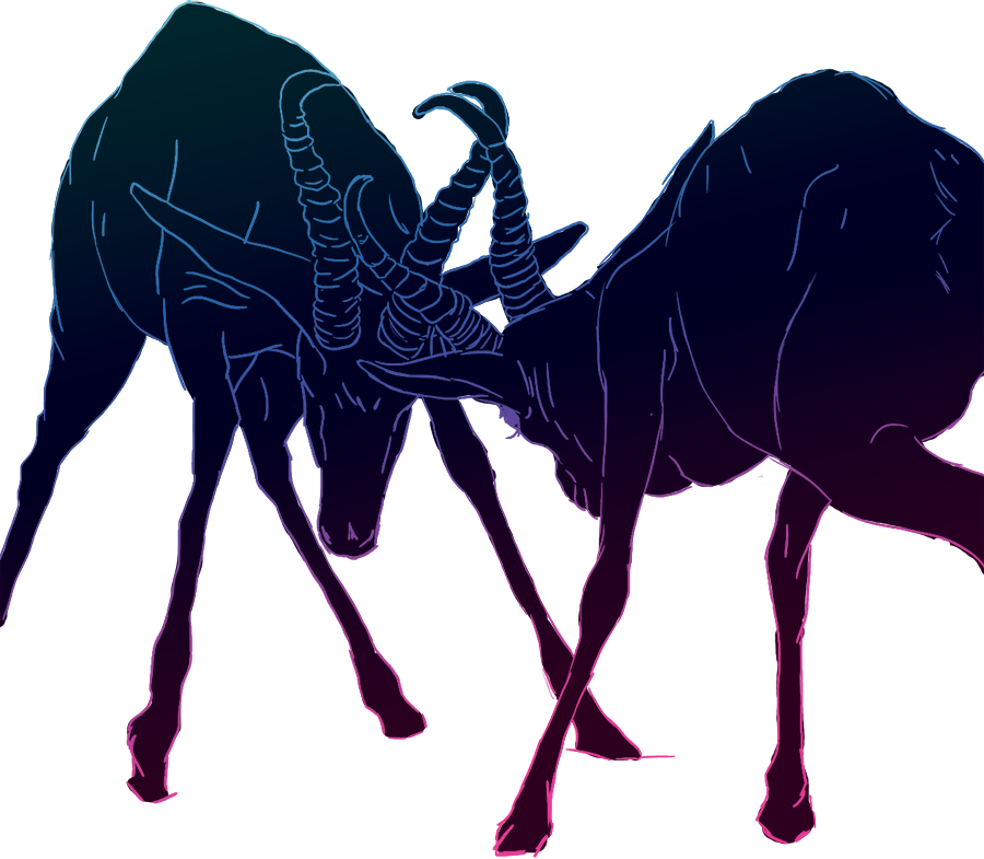 Illustration of the confrontation card from The Oracle of the Wild