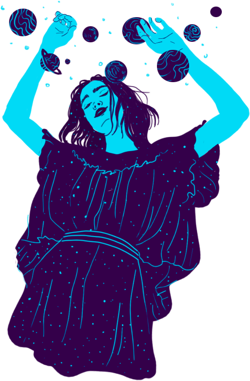 Illustration of the goddess card from The Witch's Oracle
